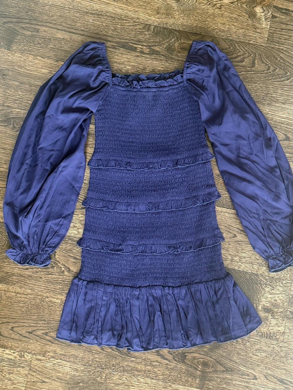 Katie J NYC Navy Blue Laila Long Sleeve Dress